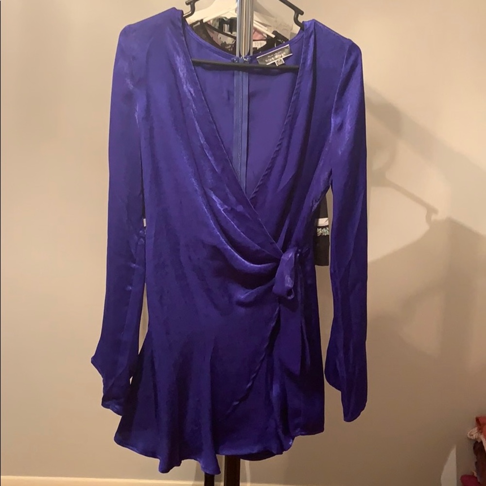 Blue Blush Wrap Front Romper